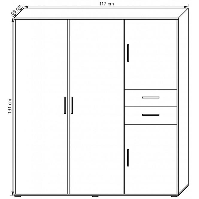 Schrank Nemo 1 Verona Asche / Seladon