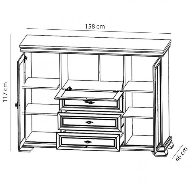 Vitrine Kora 158cm Samoa King, KK6