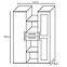Schrank mit Vitrine Inez 121cm Asche,3