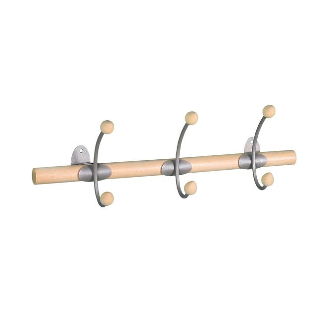 Wandstange mit Hacken 5460-1025 helle Buche
