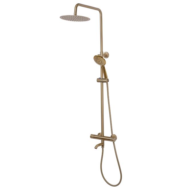 Duschset mit Thermostat Lungo Rea P6604 Gold gebürstete Oberfläche