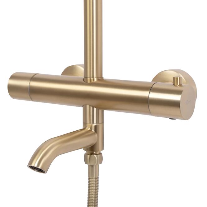 Duschset mit Thermostat Lungo Rea P6604 Gold gebürstete Oberfläche