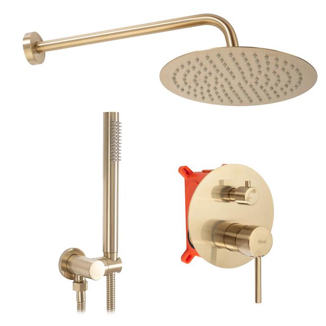 Unterputz Duschset Lungo Rea P4160 Gold gebürstete Oberfläche