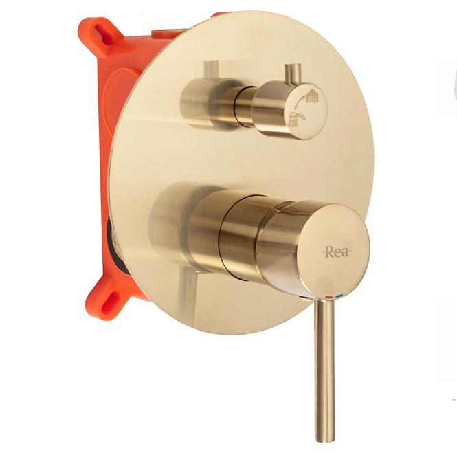 Unterputz Duschset Lungo Rea P4160 Gold gebürstete Oberfläche