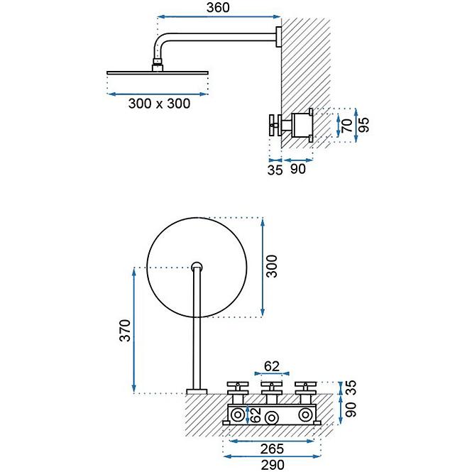 Unterputz Duschset Exit Rea P8000 Schwarz