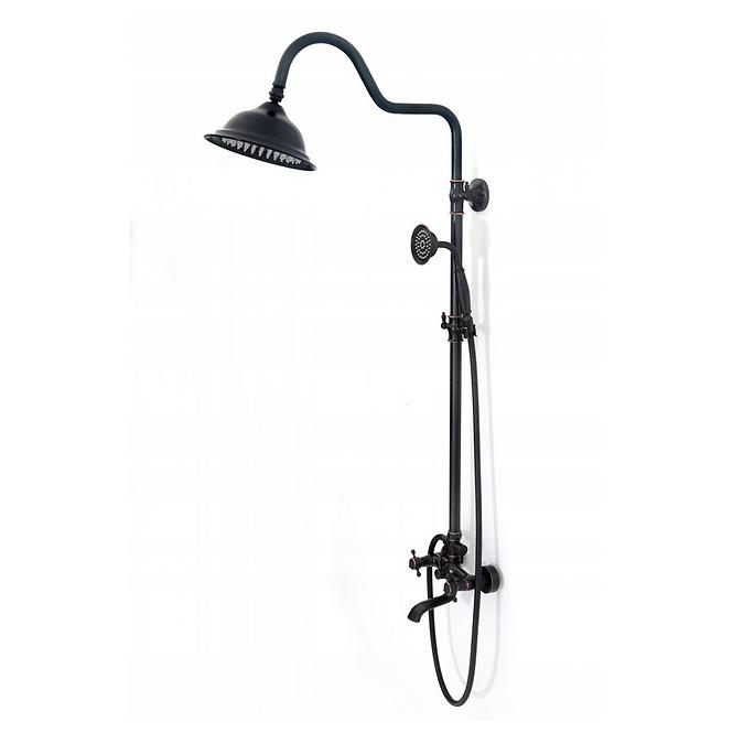 Duschset Retro Rea P2366 Schwarz gebürstete Oberfläche