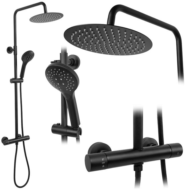 Duschset mit Thermostat Vincent Rea P6600 Schwarz