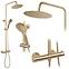 Duschset mit Thermostat Vincent Rea P6602 Gold gebürstete Oberfläche,4