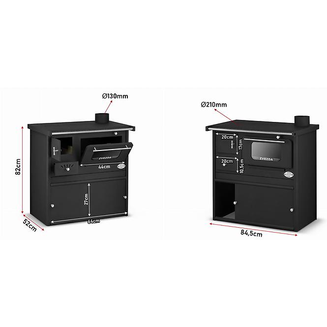 Küchenherd Zvezda Classic SP 6kW rechts Eco