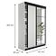Kleiderschrank Lamaro 167 Weiß + schwarze Elemente,3