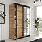 Kleiderschrank Lamaro 167 Eiche Craft Golden + schwarze Elemente,2