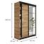 Kleiderschrank Lamaro 167 Eiche Craft Golden + schwarze Elemente,3