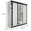 Kleiderschrank Lamaro 200 Weiß + schwarze Elemente,3