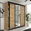 Kleiderschrank Lamaro 200 Eiche Craft Golden + schwarze Elemente,2