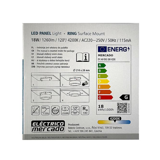 PANEL LED RING 18W 4200K RUND SATIN