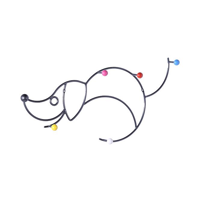 Wandgarderobe Hund 5603-0020 bunte Kugeln