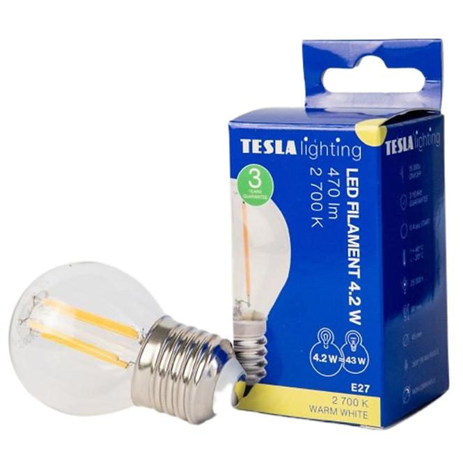 LED Lampe filament retro miniglobe 4.2W E27 2700K 470LM