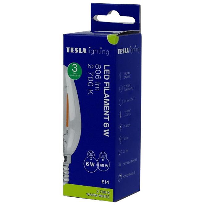 LED Lampe filament retro Kerze 6W E14 2700K 806LM
