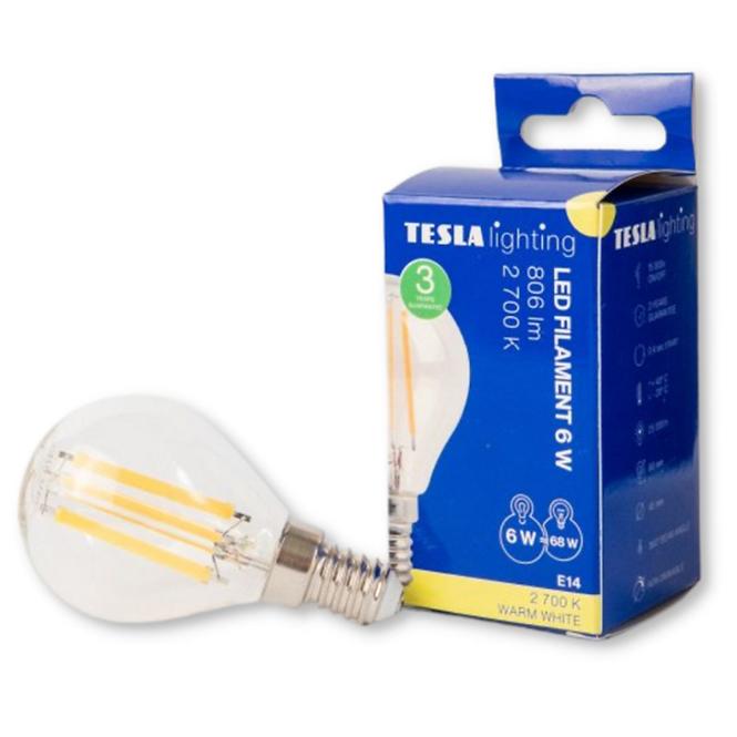 LED Lampe miniglobe filament retro 6W E14 2700K 806LM