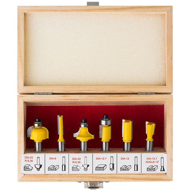 Set mit 6 Holzfräzern in einer Box