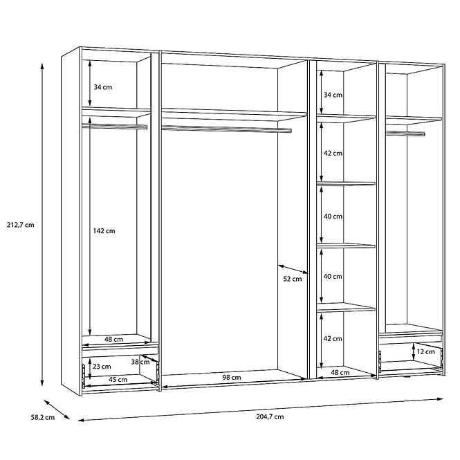 Schrank Whiteheaven LNBS5511B-M216 mit Beleuchtung,6