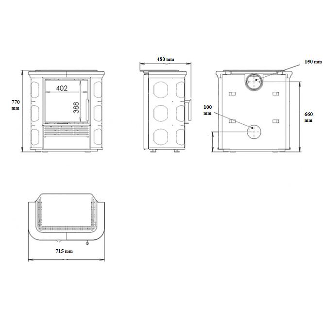 Kaminofen Florence 6 kW Grün