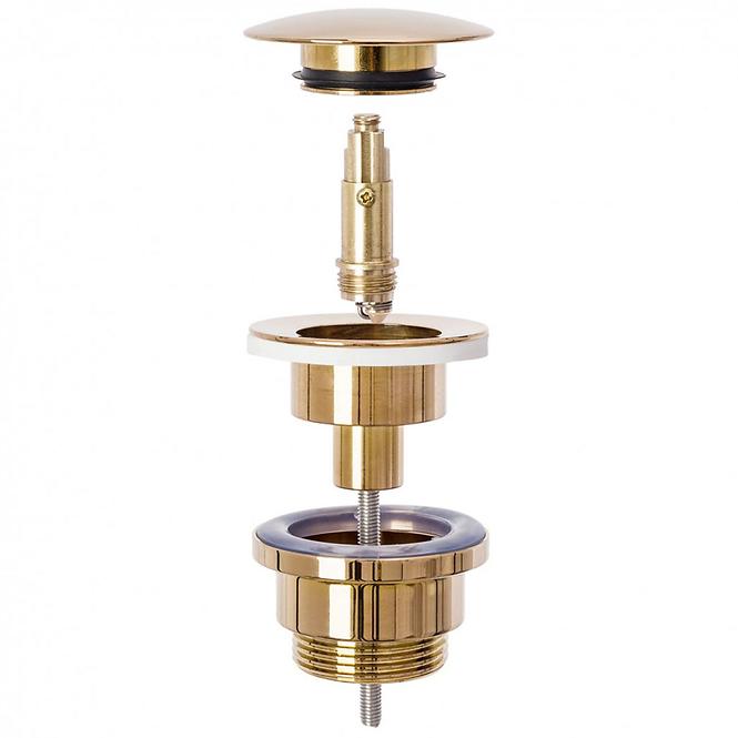 Siphon mit Abfluss klik-klak universal A8541 Roségold