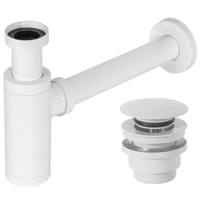 Siphon mit Abfluss klik-klak universal Rea A6952 Weiß