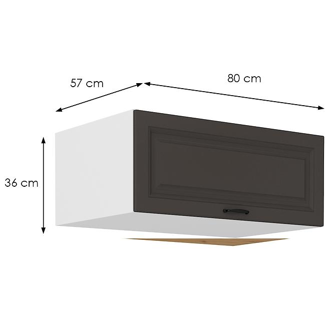 Küchenschrank Stilo graphit matt/weiß 80 Nagu-36 1F