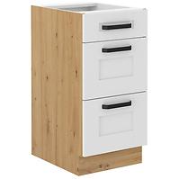 Küchenschrank Luna weiß matt/artisan 40D 3S BB