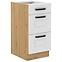 Küchenschrank Luna weiß matt/artisan 40D 3S BB