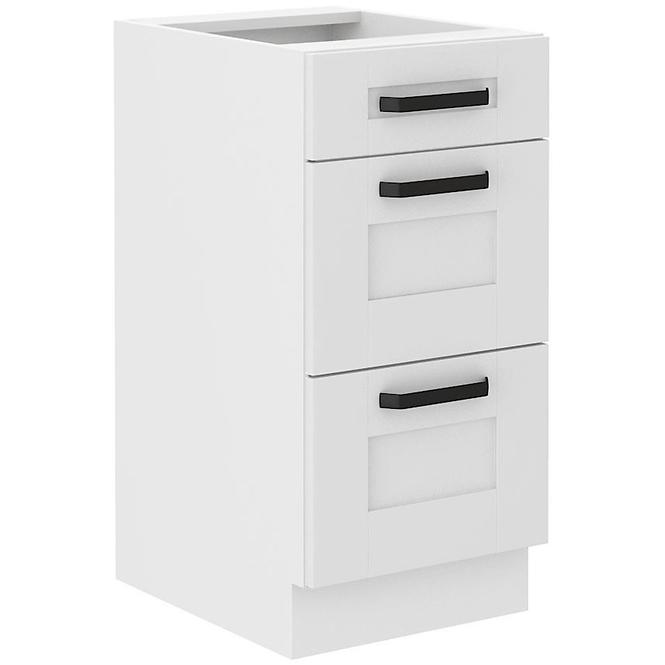 Küchenschrank Luna weiß matt/weiß 40D 3S BB