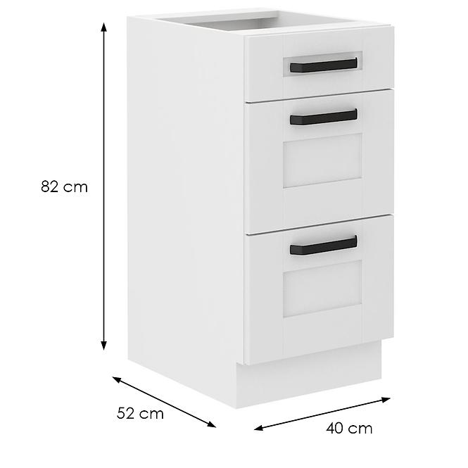 Küchenschrank Luna weiß matt/weiß 40D 3S BB