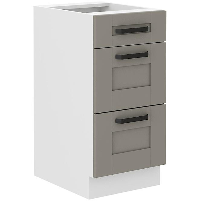 Küchenschrank Luna claygrey/weiß 40D 3S BB