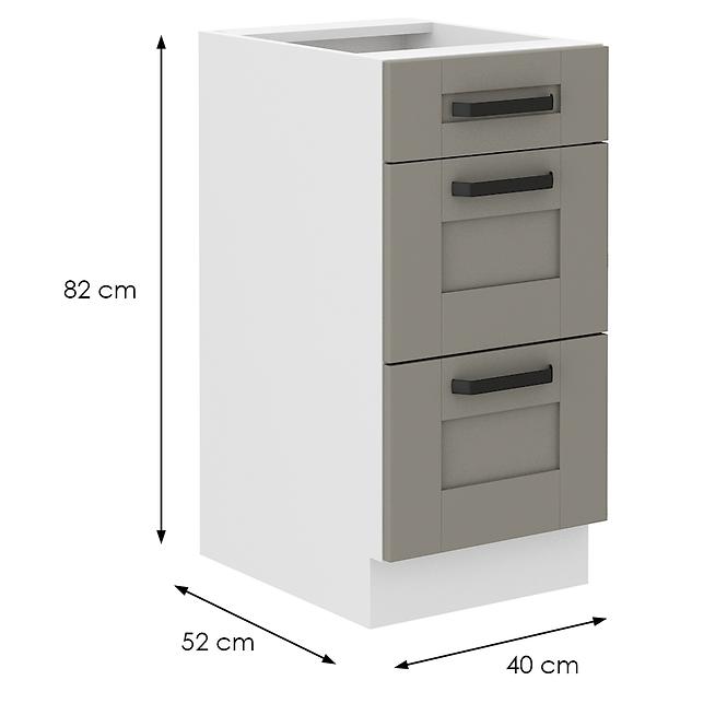 Küchenschrank Luna claygrey/weiß 40D 3S BB