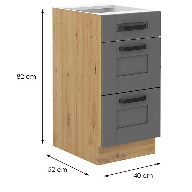 Küchenschrank Luna dustgrey/artisan 40D 3S BB