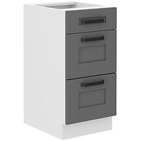 Küchenschrank Luna dustgrey/weiß 40D 3S BB