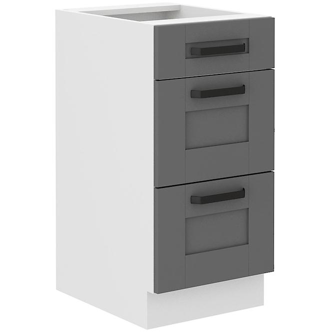 Küchenschrank Luna dustgrey/weiß 40D 3S BB
