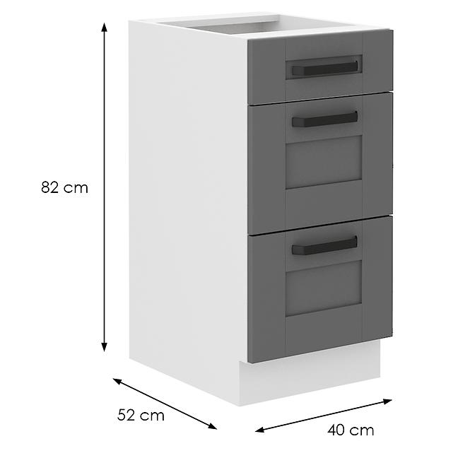 Küchenschrank Luna dustgrey/weiß 40D 3S BB