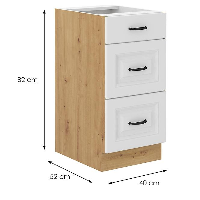 Küchenschrank Stilo weiß matt/artisan 40D 3S BB