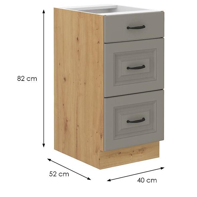 Küchenschrank Stilo claygrey/artisan 40D 3S BB
