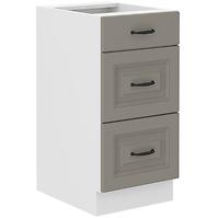Küchenschrank Stilo claygrey/weiß 40D 3S BB