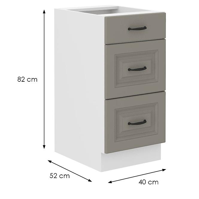 Küchenschrank Stilo claygrey/weiß 40D 3S BB