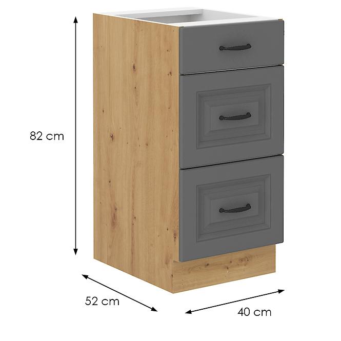 Küchenschrank Stilo dustgrey/artisan 40D 3S BB