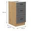 Küchenschrank Stilo dustgrey/artisan 40D 3S BB,2
