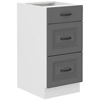 Küchenschrank Stilo dustgrey/weiß 40D 3S BB