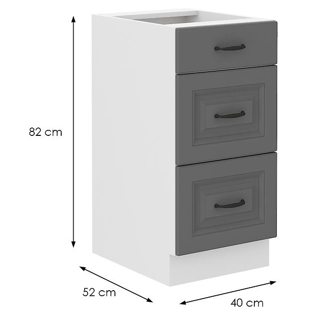 Küchenschrank Stilo dustgrey/weiß 40D 3S BB