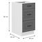 Küchenschrank Stilo dustgrey/weiß 40D 3S BB,2