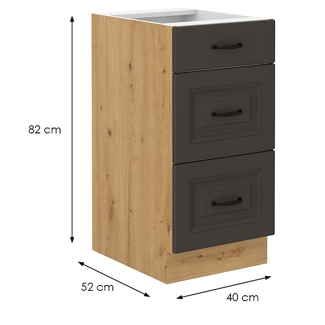 Küchenschrank Stilo graphit matt/artisan 40D 3S BB