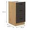 Küchenschrank Stilo graphit matt/artisan 40D 3S BB,2